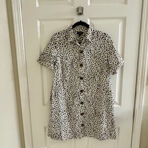 Black & White Animal Print Shirt Dress – Size Small